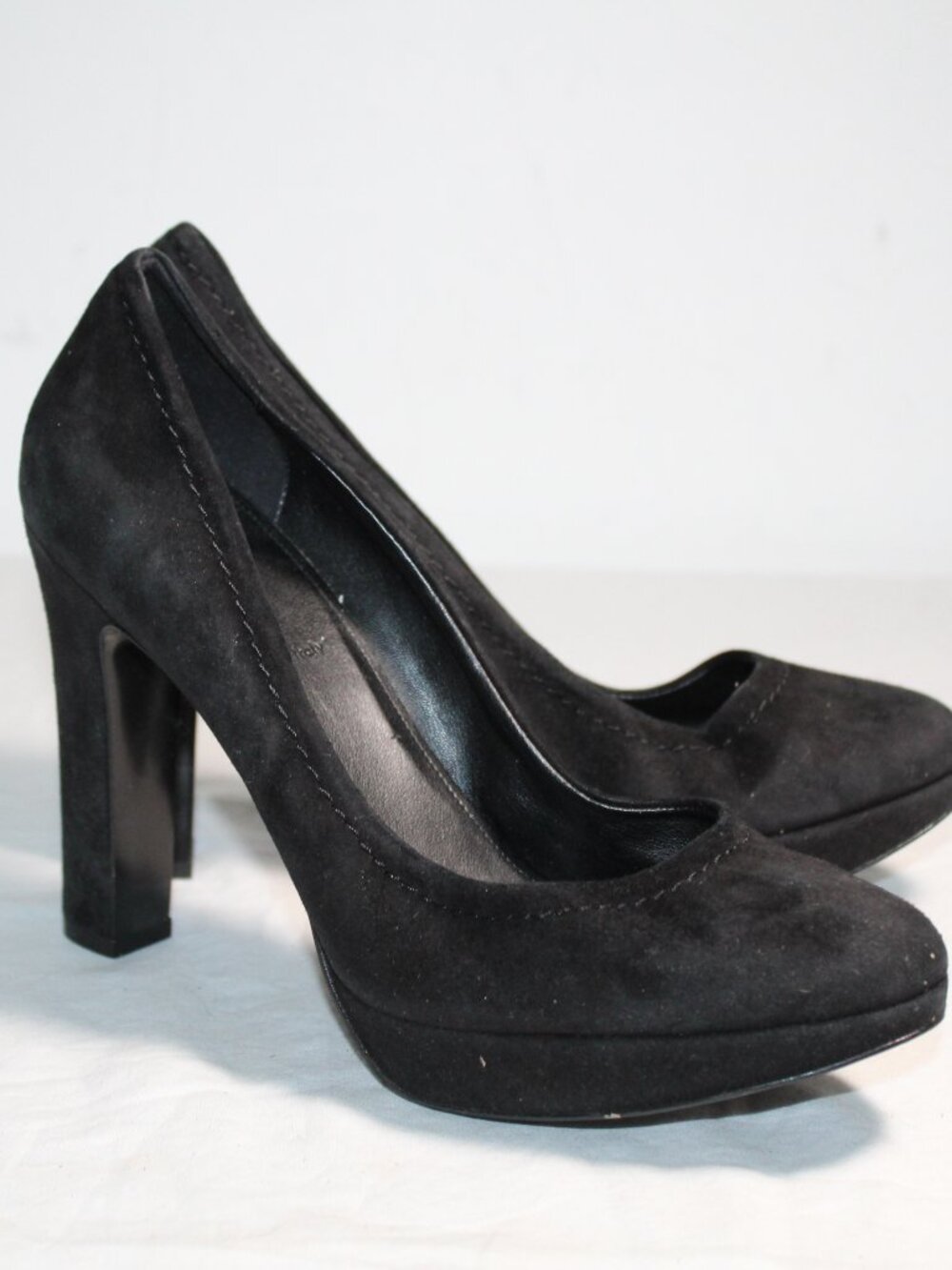 J. Crew JCrew Black Suede Leather Pumps Mini Platform Heels 8.5